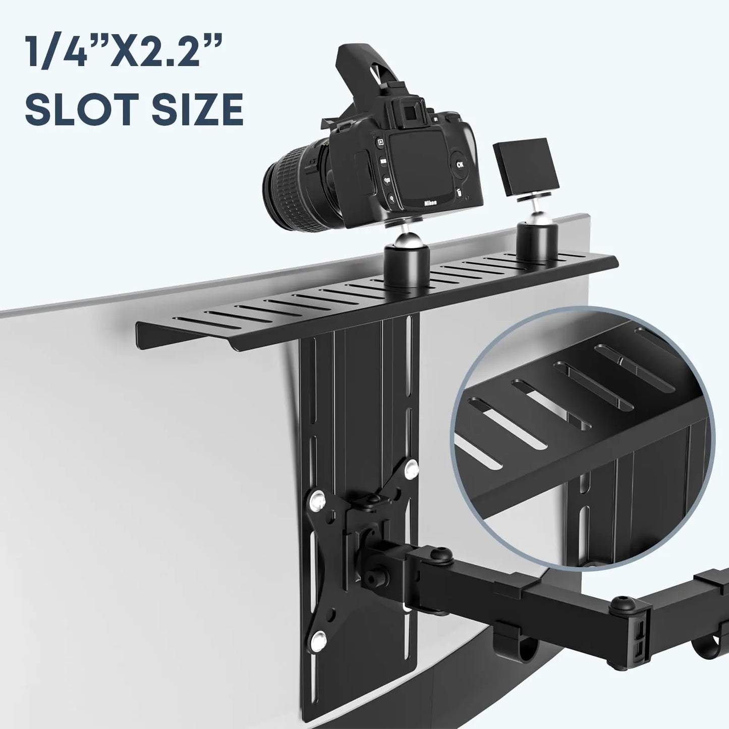 Versatile VESA-compatible equipment rack for 75/100 mm VESA mounting PUTORSEN