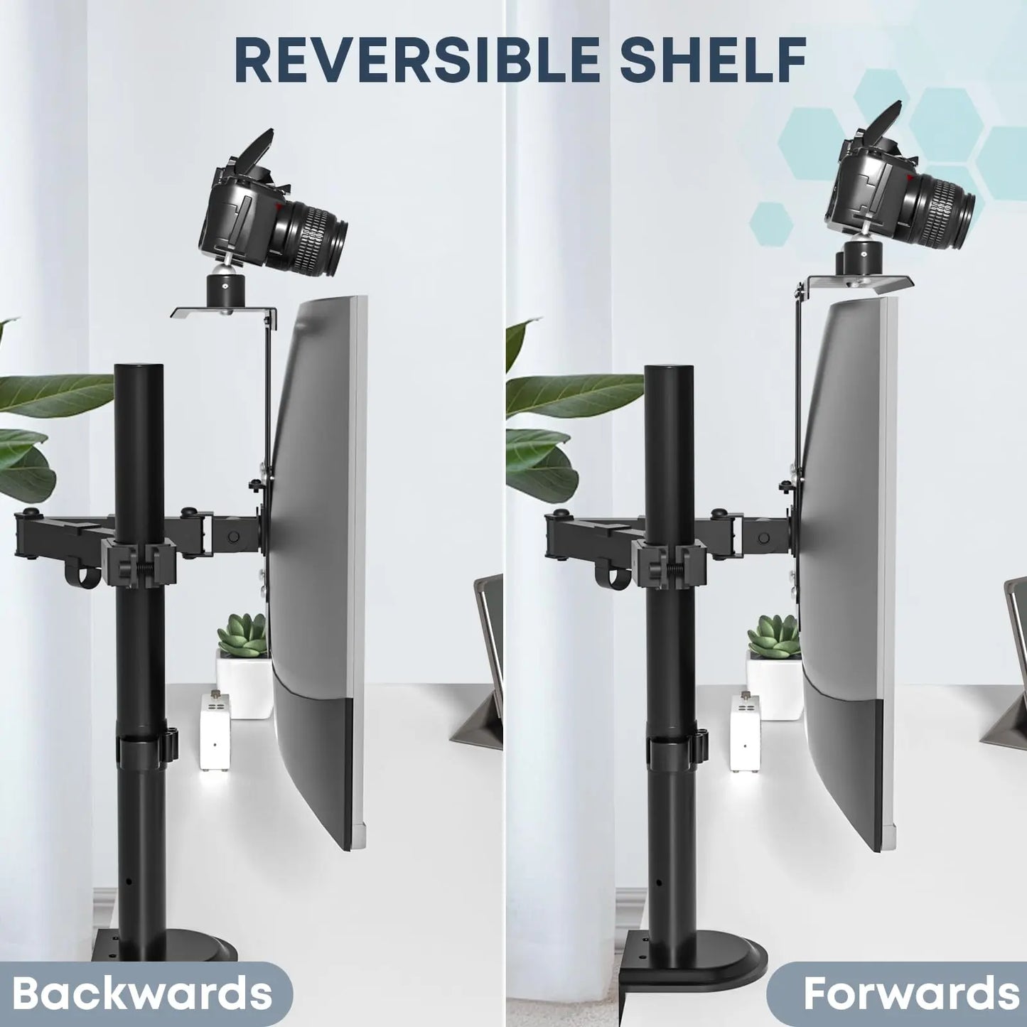 Versatile VESA-compatible equipment rack for 75/100 mm VESA mounting PUTORSEN