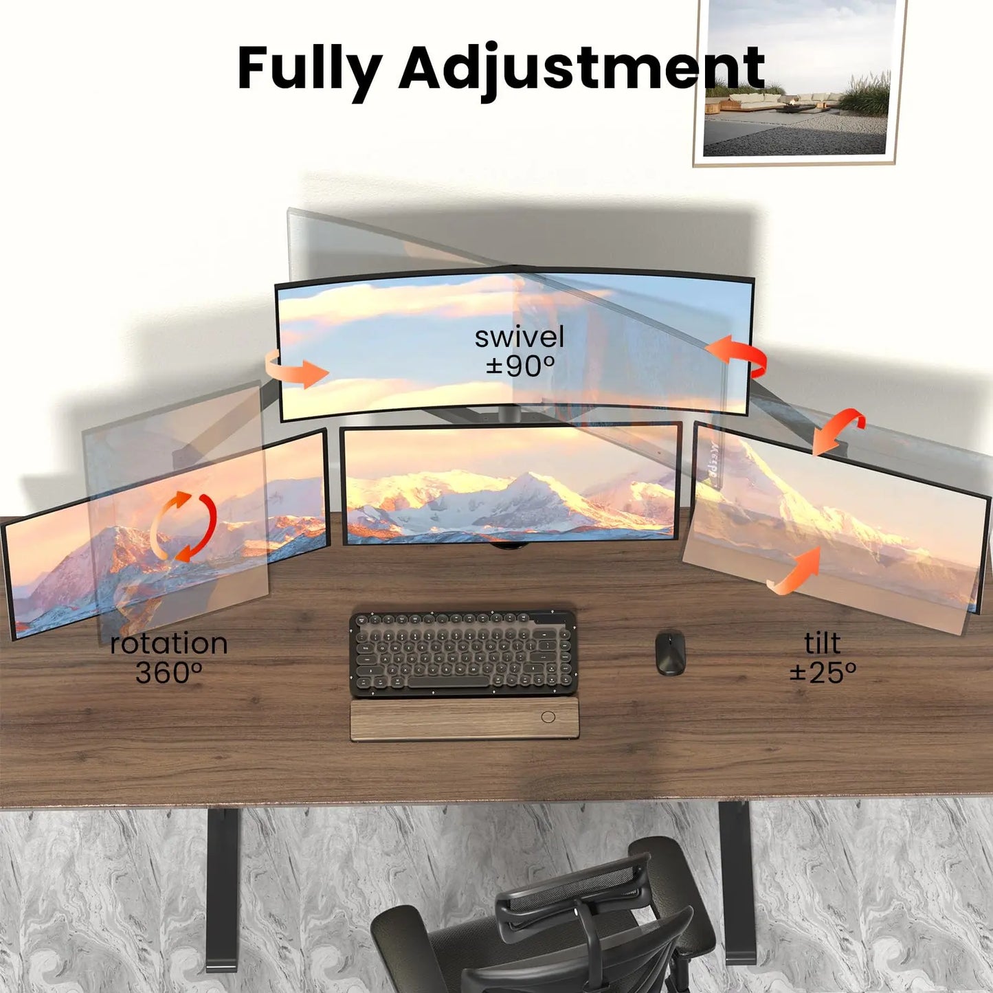 PUTORSEN Premium Quad Monitor Mount Holds up to 32 inch Screens, Fully Adjustable Heavy Duty 4 Monitor Mount, 4 Monitor Arm Desk Mount, Max Load 22lbs per Screen, Clamp/Grommet, VESA 75/100mm, Black PUTORSEN