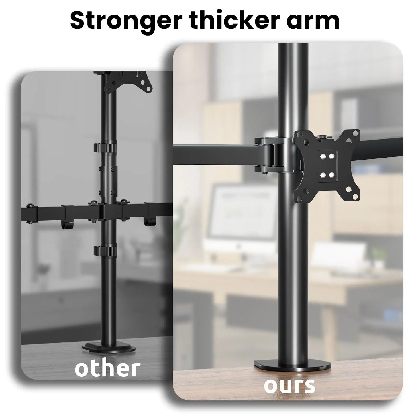 PUTORSEN Premium Quad Monitor Mount Holds up to 32 inch Screens, Fully Adjustable Heavy Duty 4 Monitor Mount, 4 Monitor Arm Desk Mount, Max Load 22lbs per Screen, Clamp/Grommet, VESA 75/100mm, Black PUTORSEN