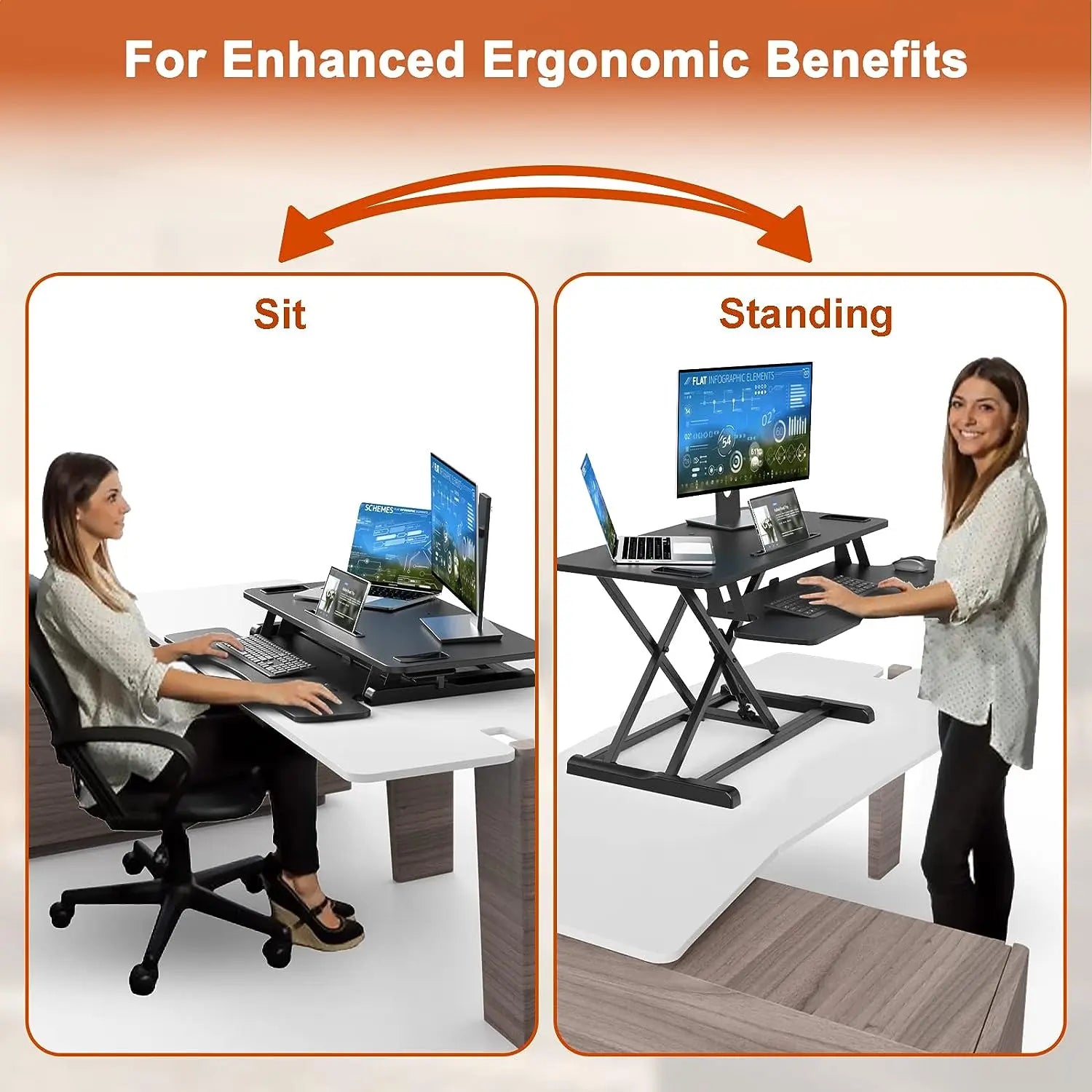 Flat standing deals desk converter