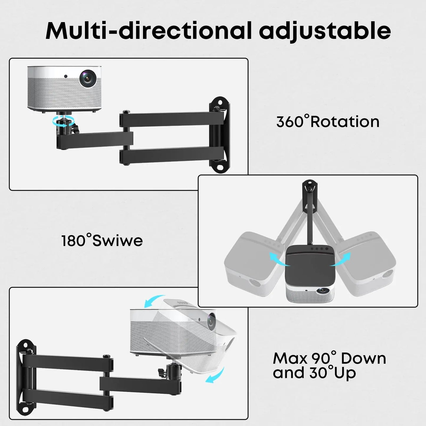 Foldable Projector Wall Mount - Ceiling Wall Projector Mount PUTORSEN