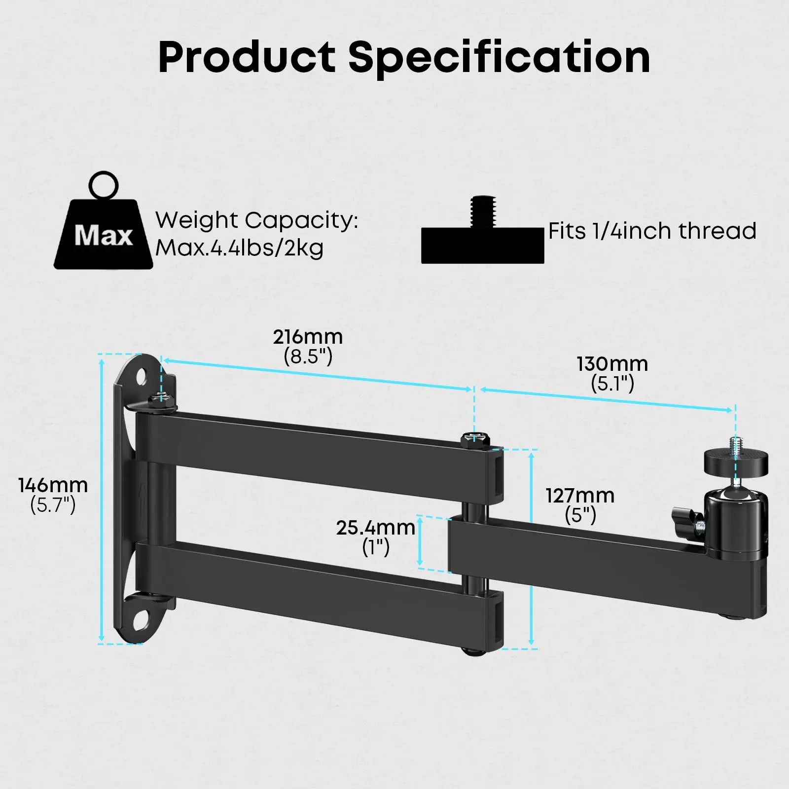 Foldable Projector Wall Mount - Ceiling Wall Projector Mount PUTORSEN