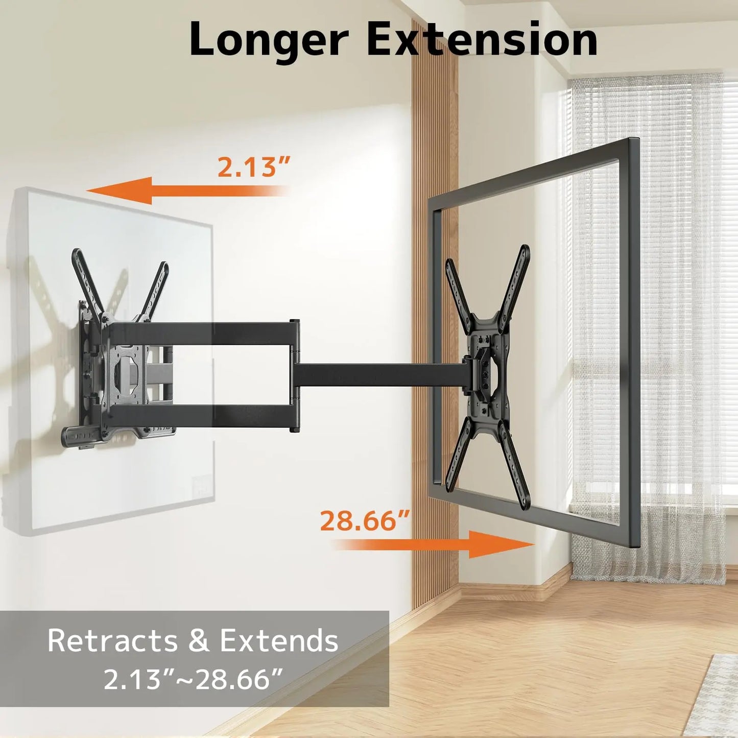 Long Arm TV Wall Mount for Most 23-65 Inch TVs Holds up to 35 kg PUTORSEN