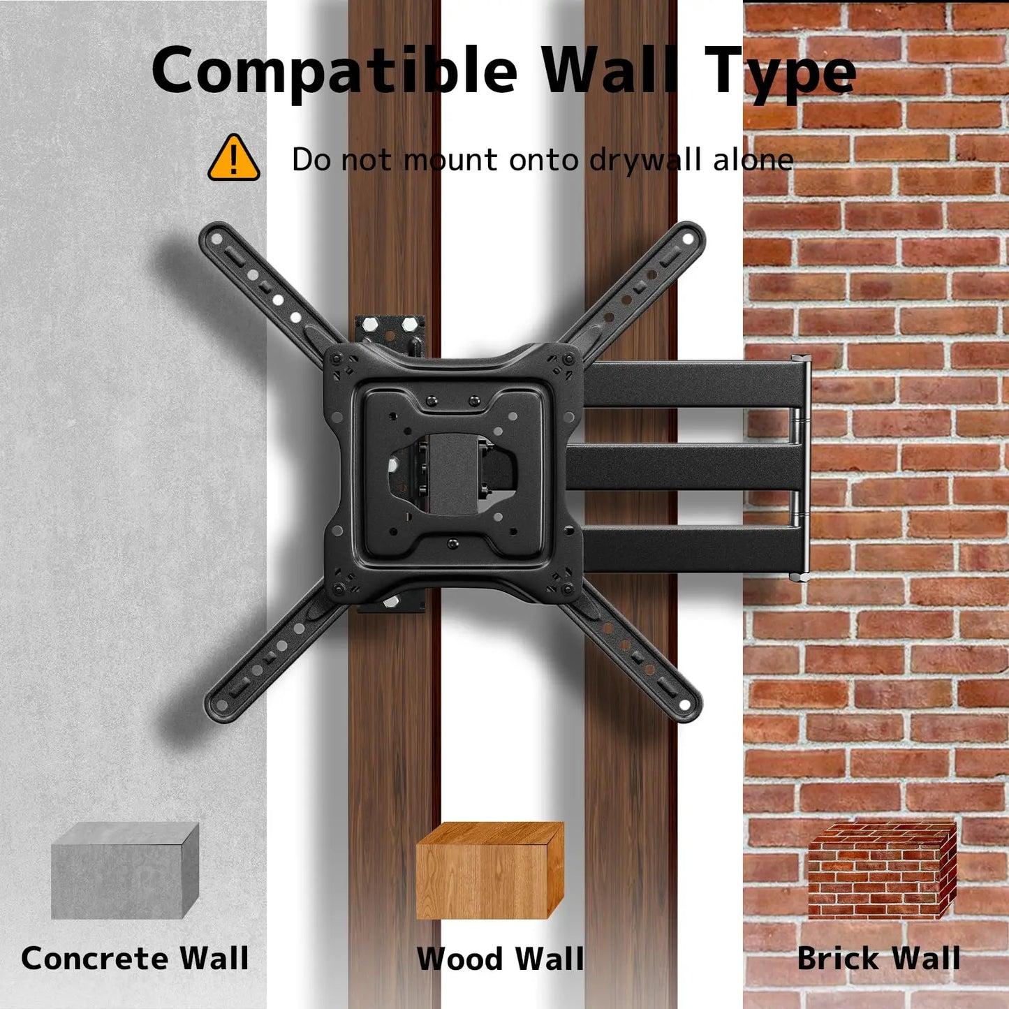 Long Arm TV Wall Mount for Most 23-65 Inch TVs Holds up to 35 kg PUTORSEN