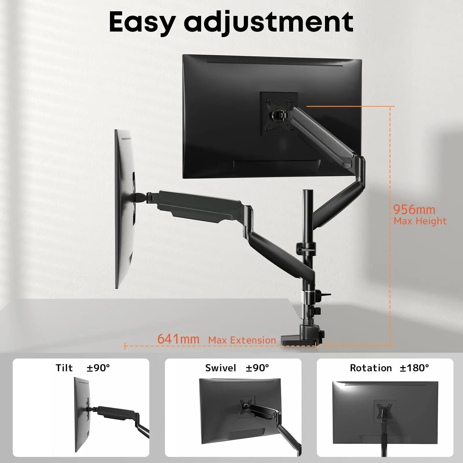 Monitor mount 2 monitors for 17-40 inch PUTORSEN