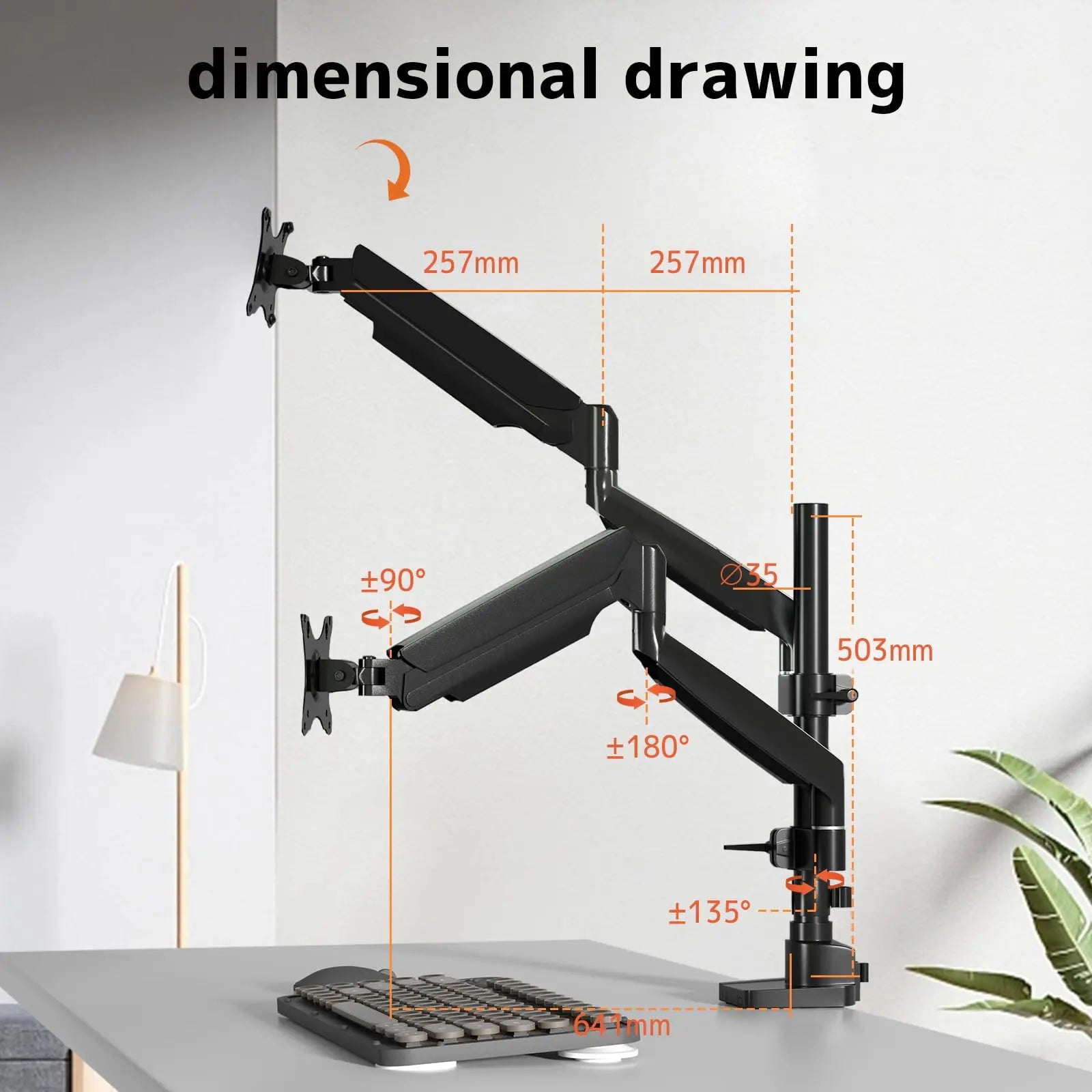 Monitor mount 2 monitors for 17-40 inch PUTORSEN