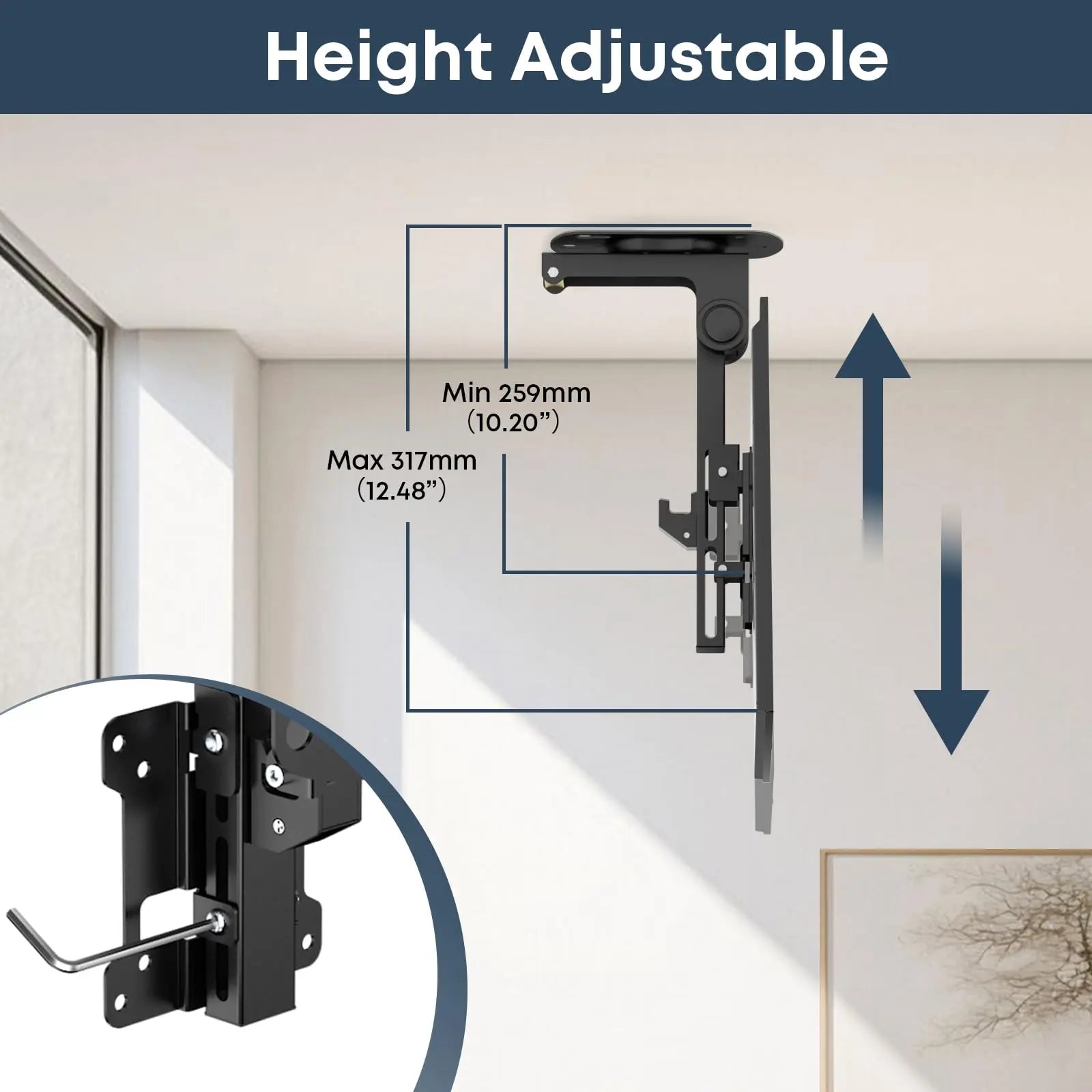 PUTORSEN 13 to 27 inch Folding TV Ceiling Mount PUTORSEN