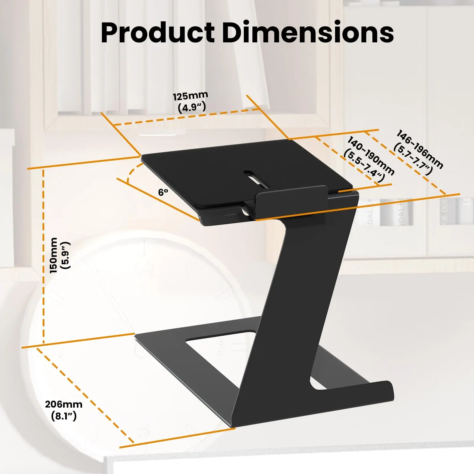 PUTORSEN A pair of black speaker stands for desktop, capable of supporting up to 10KG. PUTORSEN