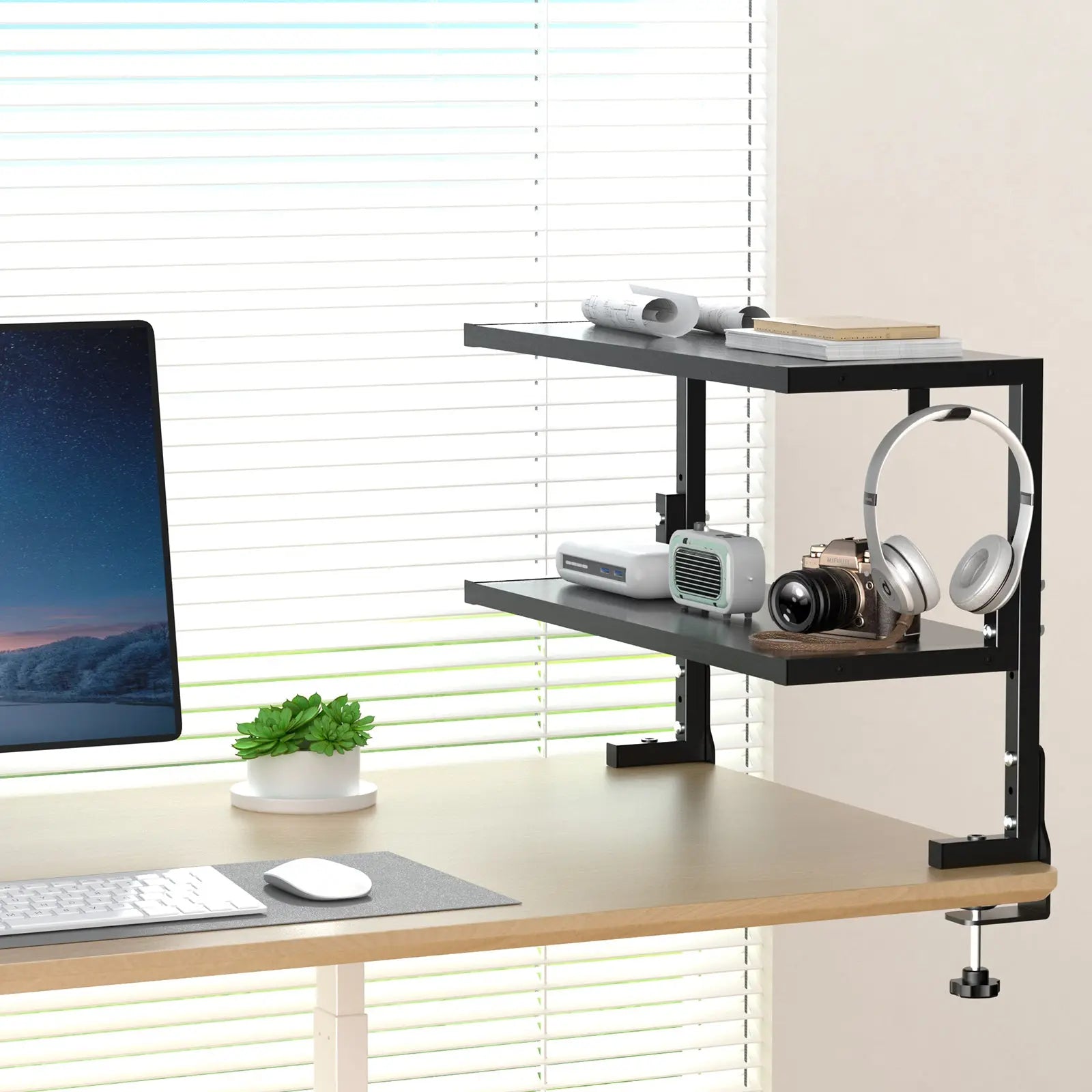 PUTORSEN Desk Shelf Clamp-On Above or Under PUTORSEN