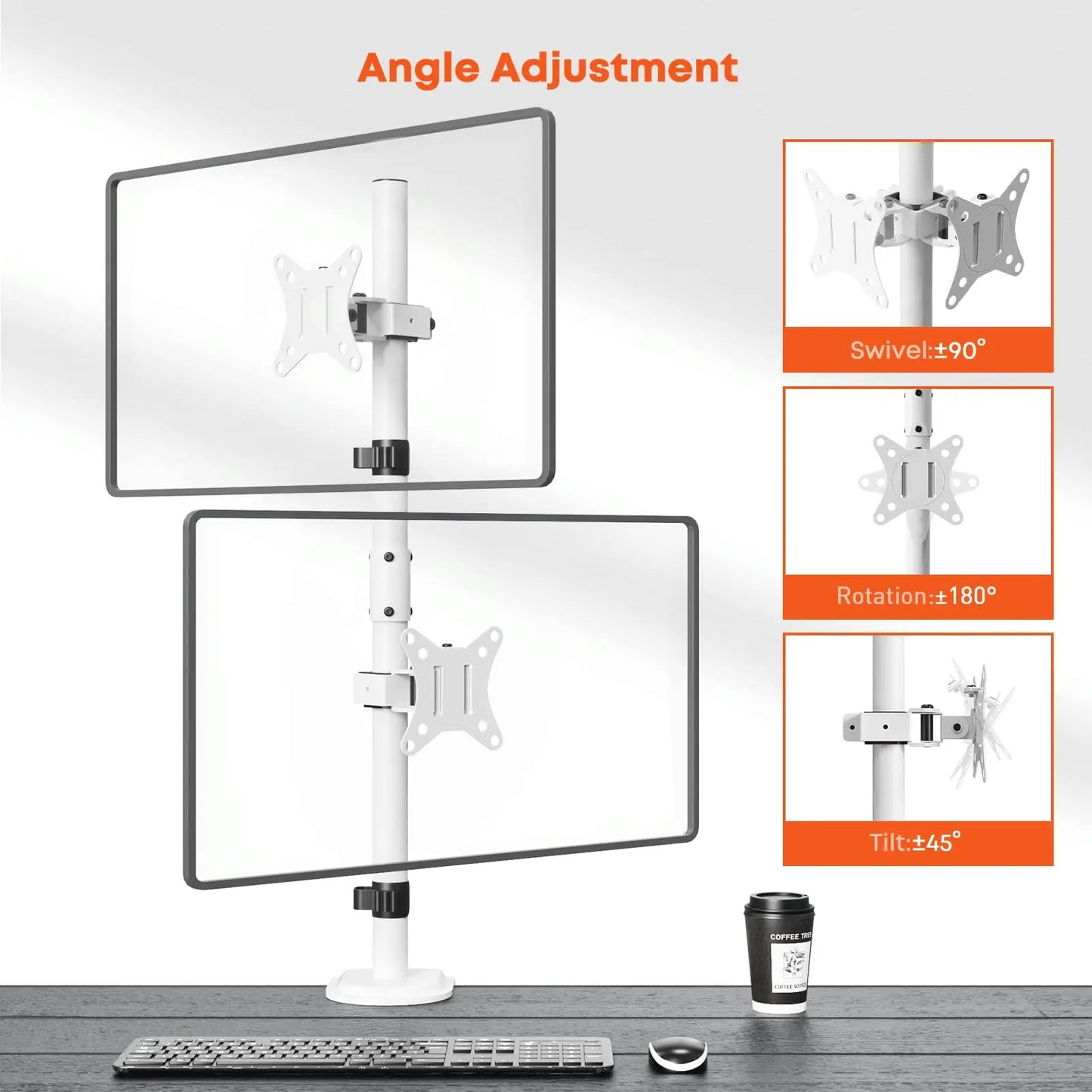 PUTORSEN Double Monitor Arm for Two Screens Up to 32 Inch PUTORSEN