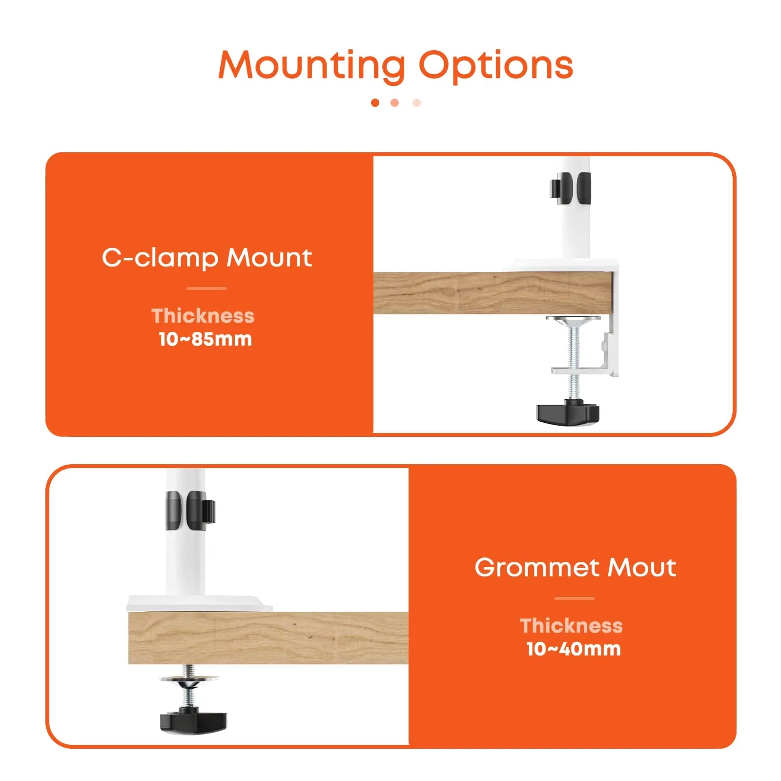 PUTORSEN Double Monitor Arm for Two Screens Up to 32 Inch PUTORSEN