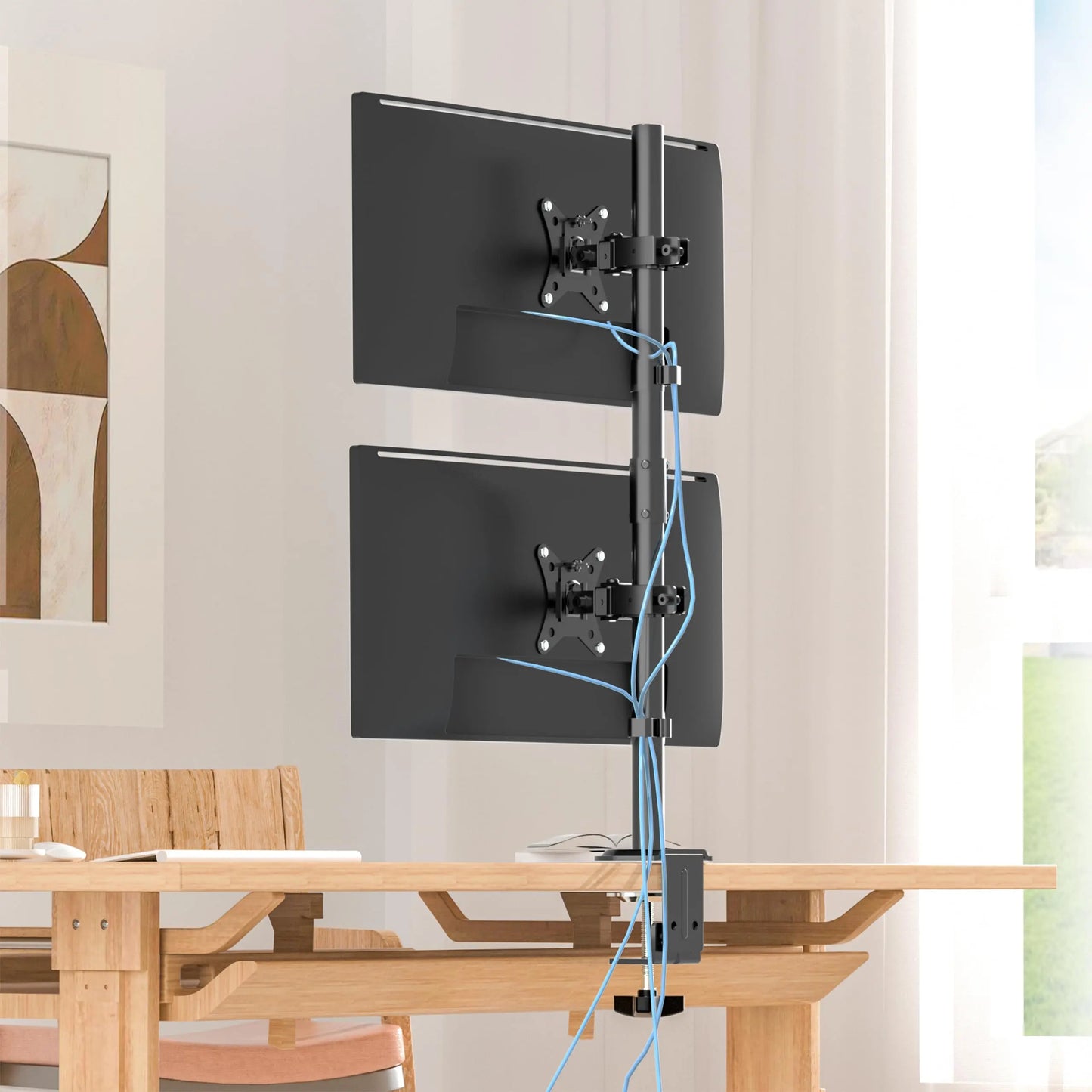 PUTORSEN Dual Monitor Stand, vertically stackable (up to 35") capable of holding 26.5 lbs. PUTORSEN