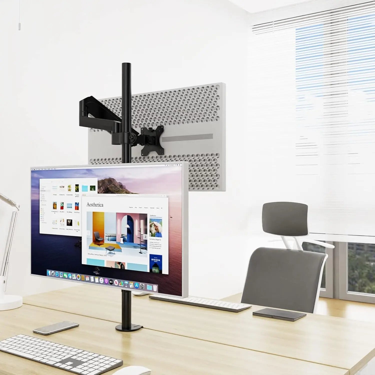 PUTORSEN Dual Monitor Vertical Stacking Desktop Stand, Ultra-High Stands PUTORSEN