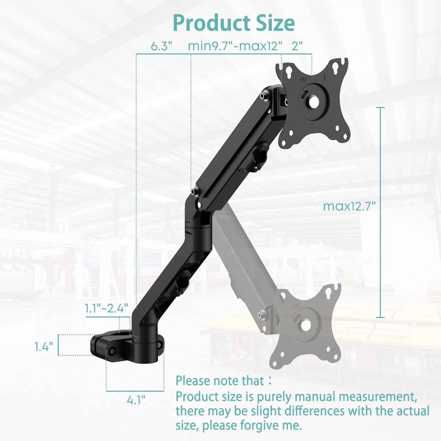 PUTORSEN Height Adjustable Lever Monitor Mounting Arm PUTORSEN