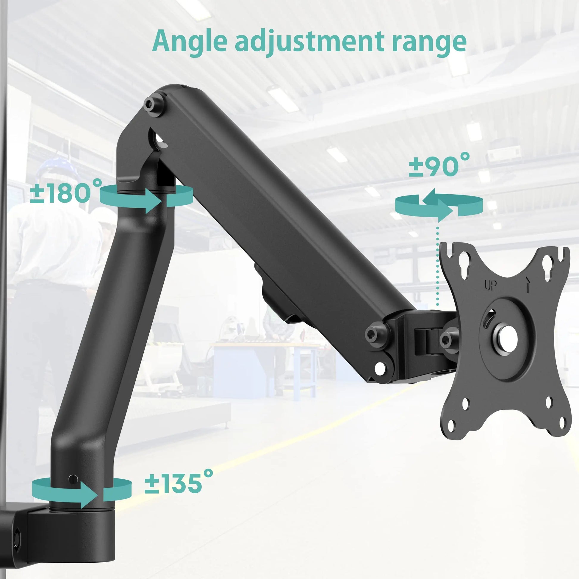 PUTORSEN Height Adjustable Lever Monitor Mounting Arm PUTORSEN