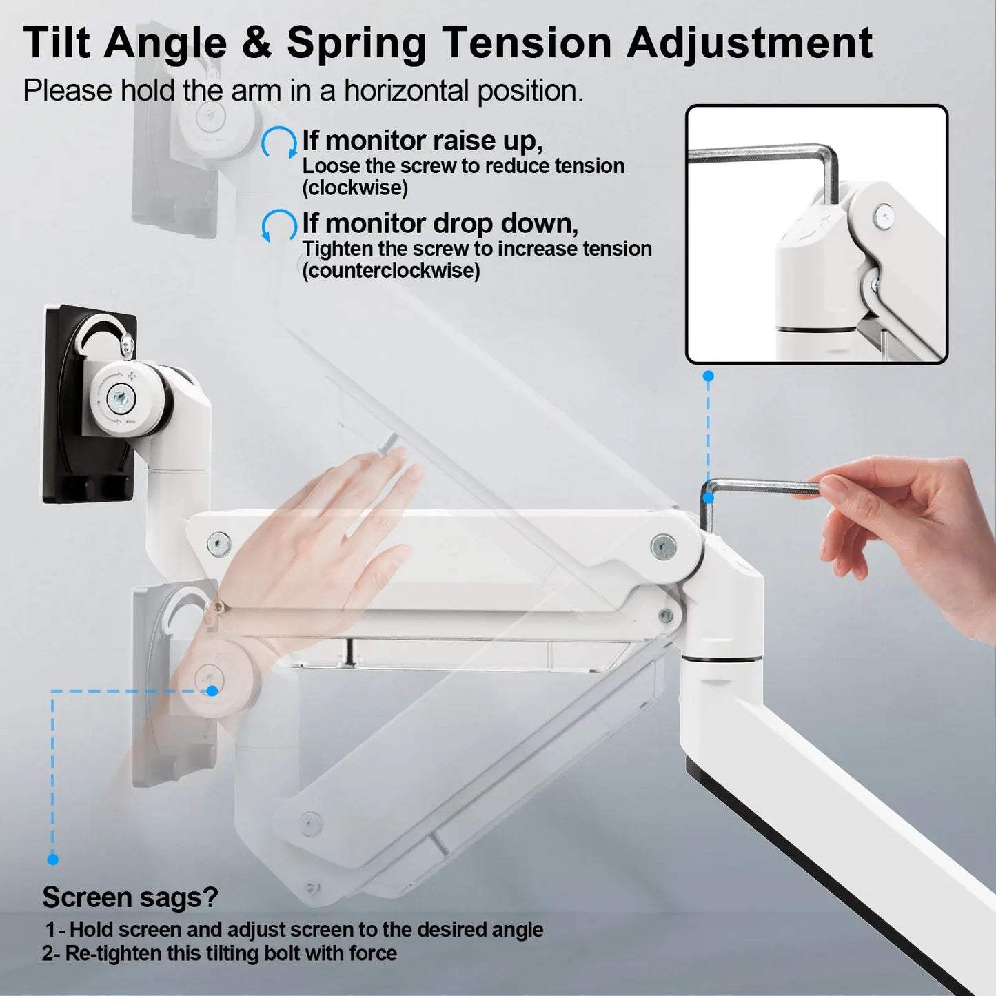 PUTORSEN Monitor Desk Mount for 17 - 57 Inch Flat and Curved Screens PUTORSEN