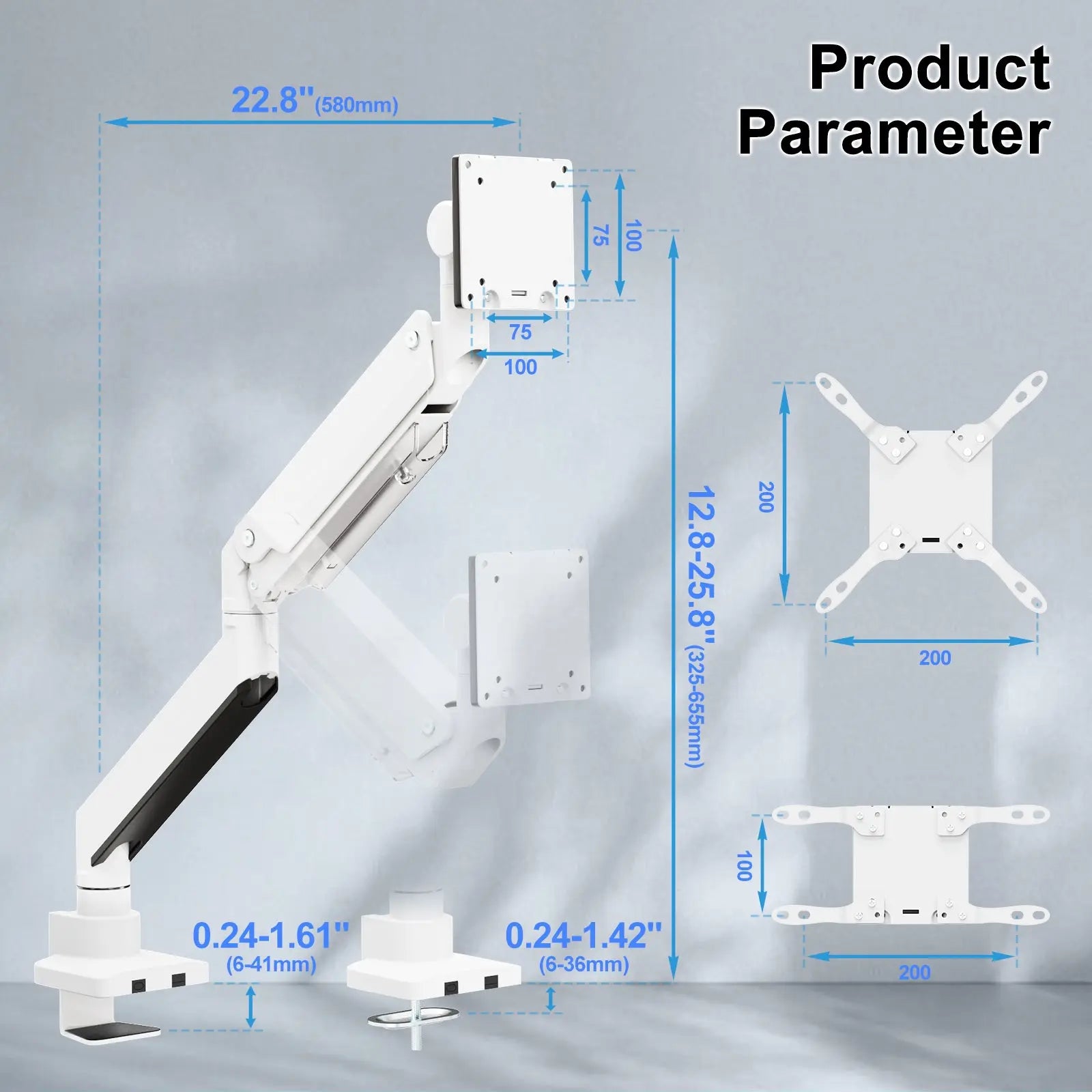 PUTORSEN Monitor Desk Mount for 17 - 57 Inch Flat and Curved Screens PUTORSEN