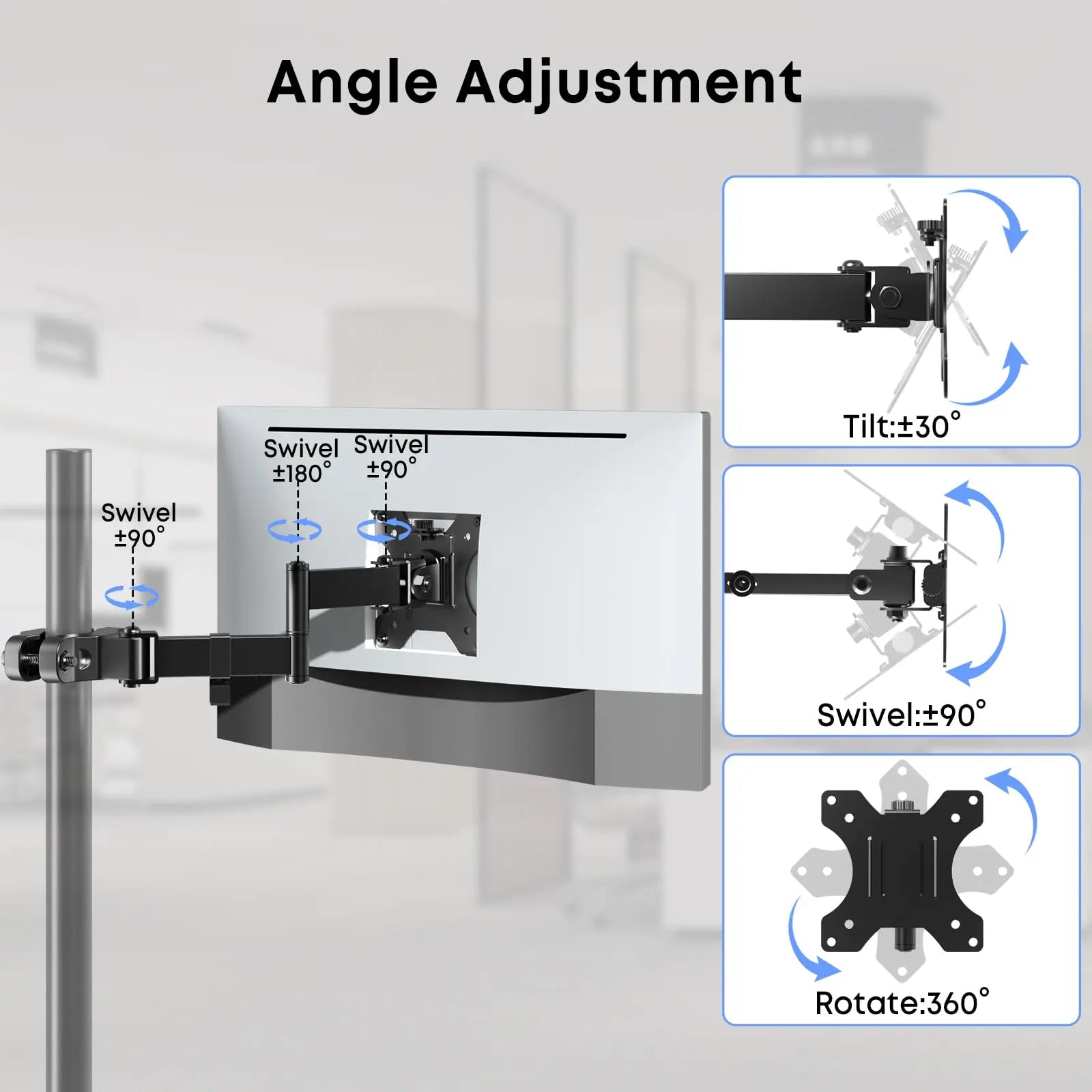 PUTORSEN Pole Mount Monitor Arm PUTORSEN