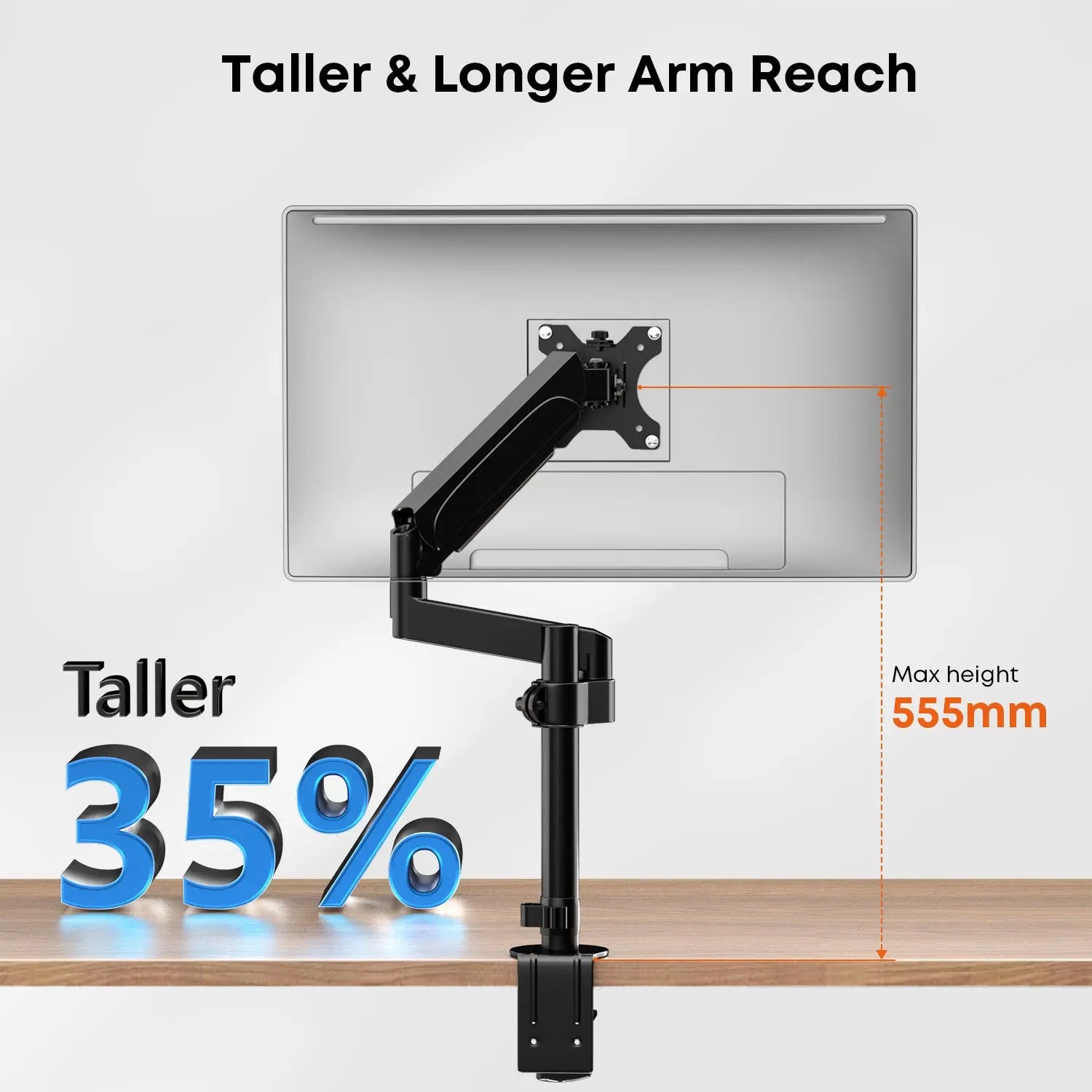 PUTORSEN Poled Monitor Arm with Laptop Mount for 17 to 32 Inch PUTORSEN