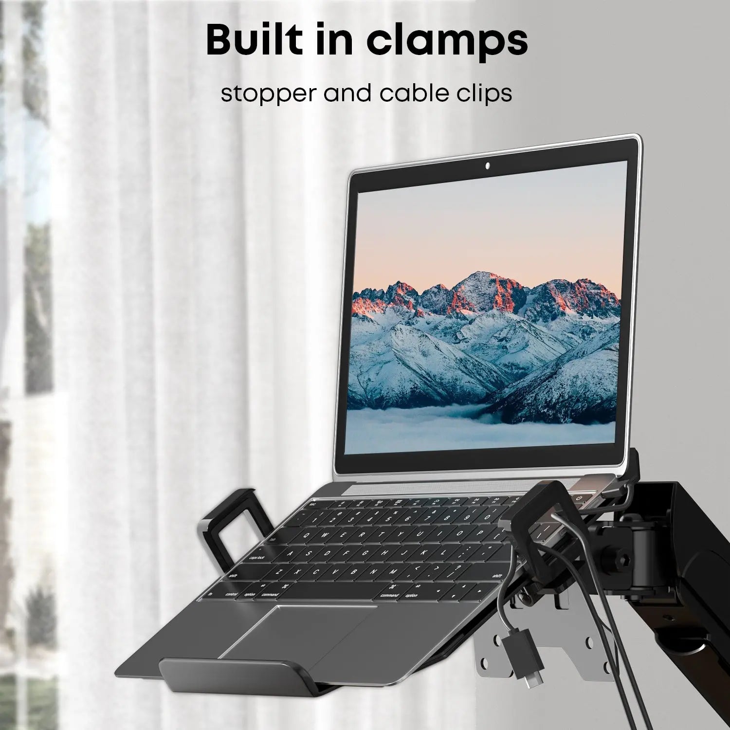 PUTORSEN Poled Monitor Arm with Laptop Mount for 17 to 32 Inch PUTORSEN