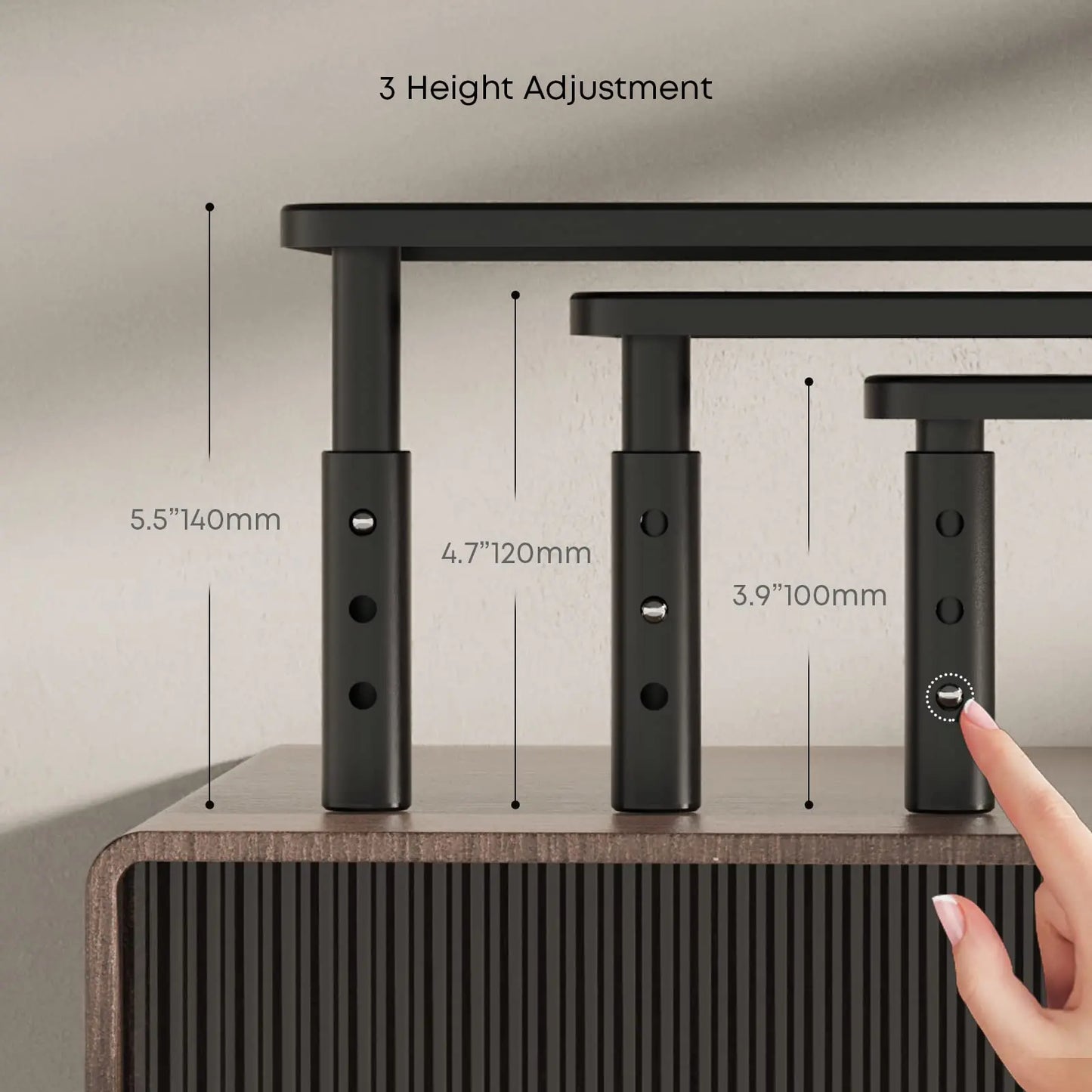 PUTORSEN Premium 3 Height Adjustable PC Monitor Stand for Laptop PUTORSEN