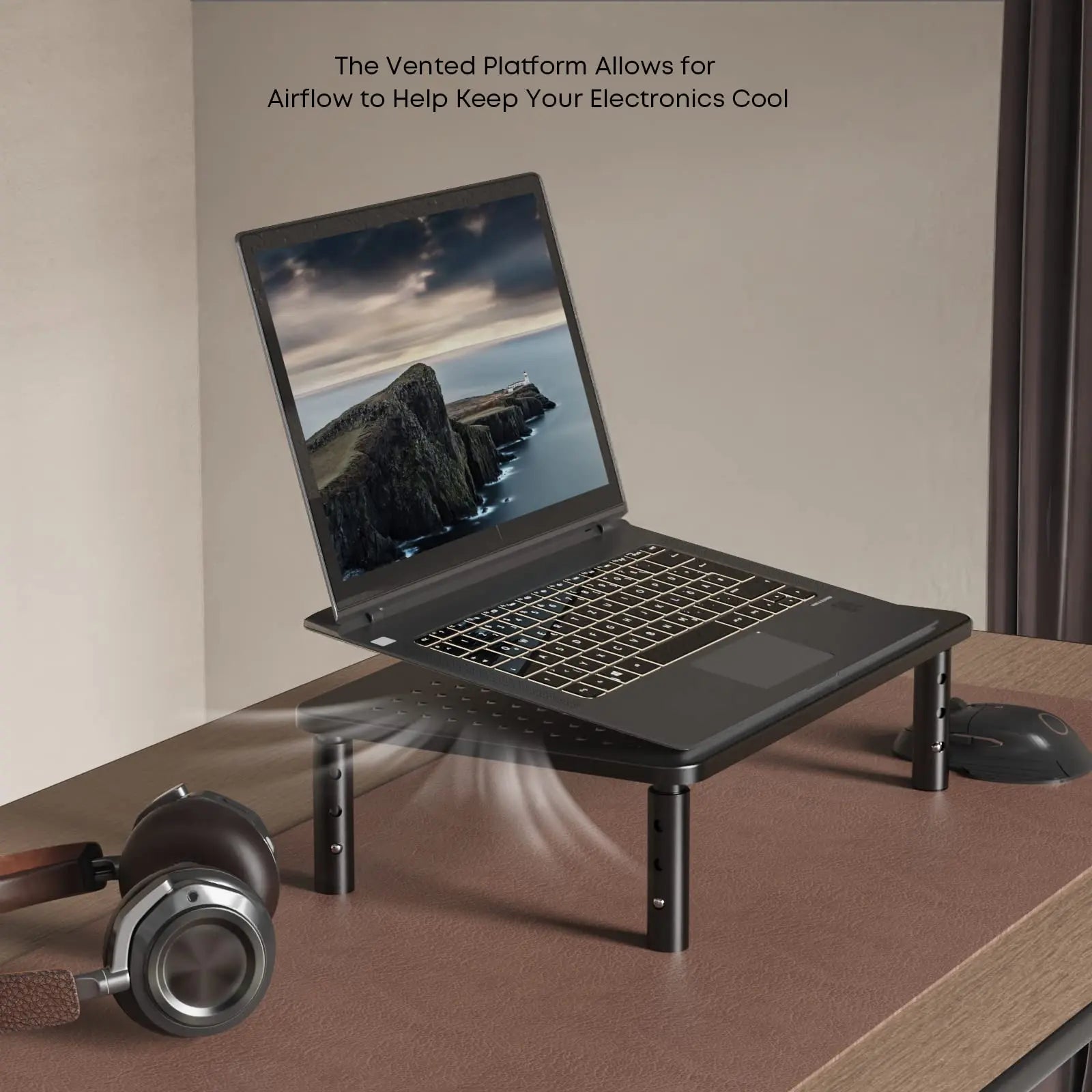 PUTORSEN Premium 3 Height Adjustable PC Monitor Stand for Laptop PUTORSEN