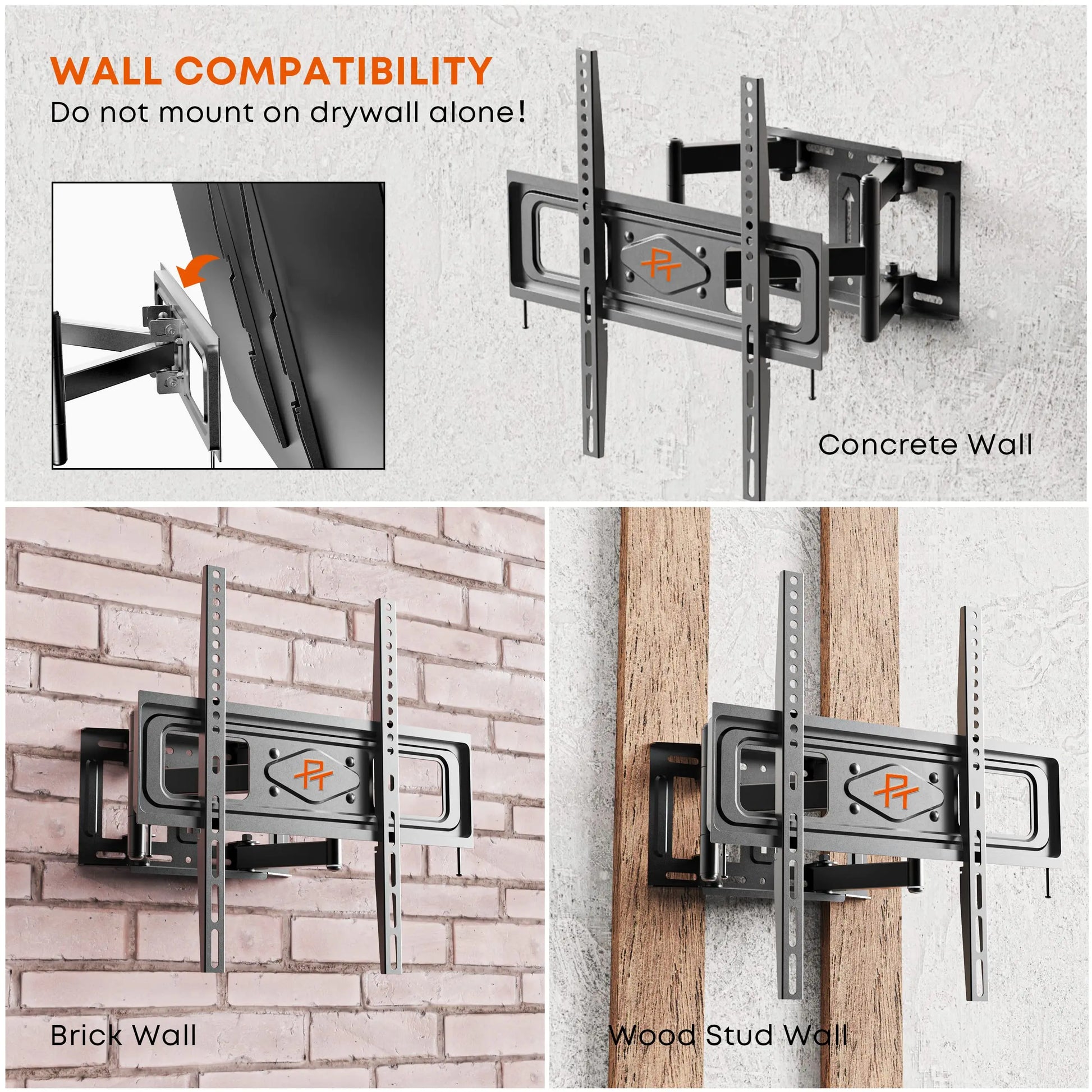 PUTORSEN TV wall mount for 32 to 70 inch PUTORSEN