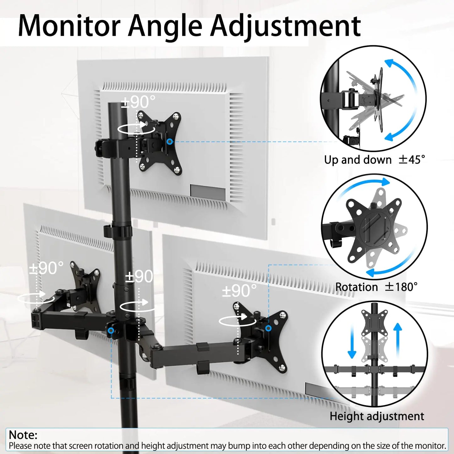 PUTORSEN Triple Monitor Arm For 17-32 Screens PUTORSEN