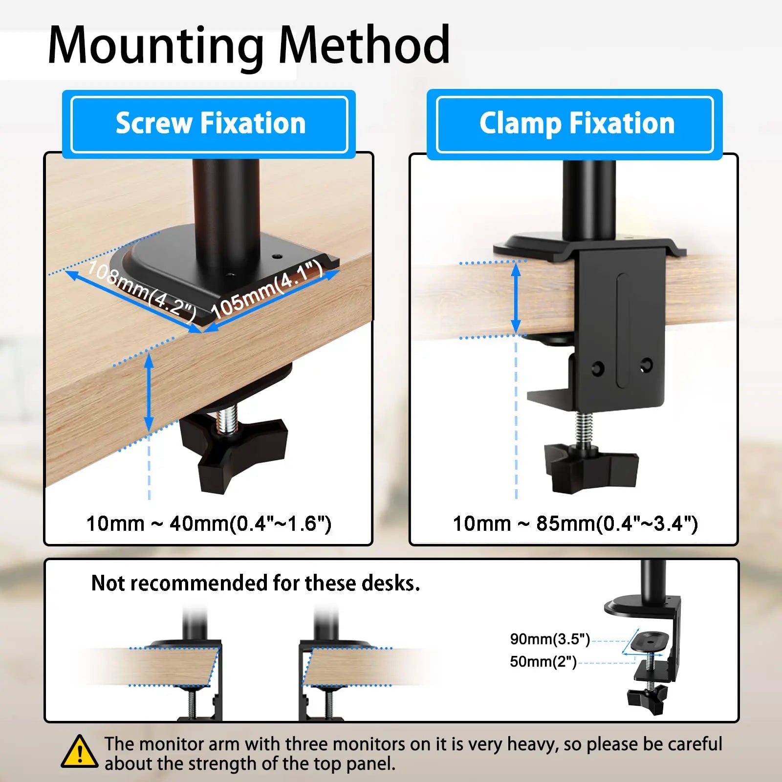 PUTORSEN Triple Monitor Arm For 17-32 Screens PUTORSEN