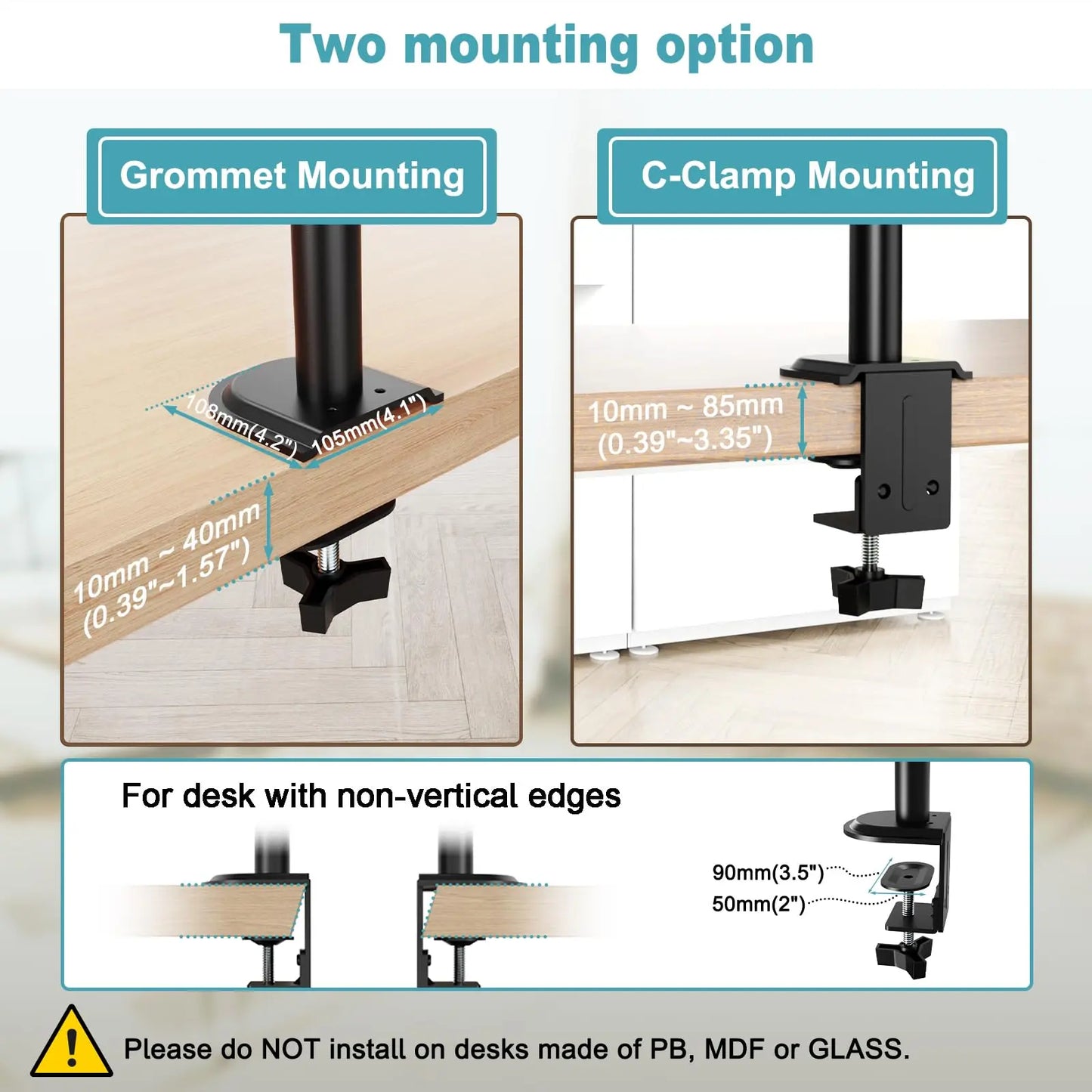 PUTORSEN Triple Monitor Desktop Stand Stacking Fits Three 3 Screens up to 32 Inches per Arm PUTORSEN