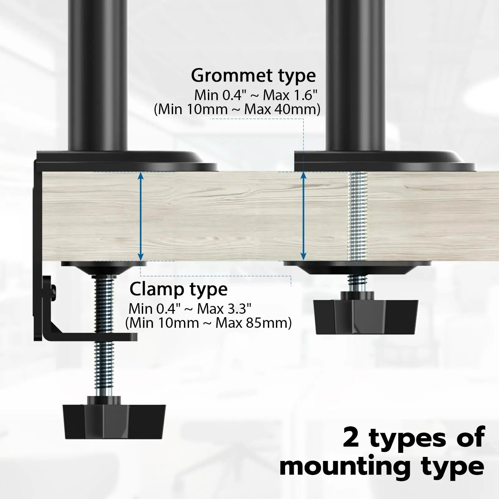 PUTORSEN Ultra High Rugged Center Pole for Monitor Arm Mounting PUTORSEN