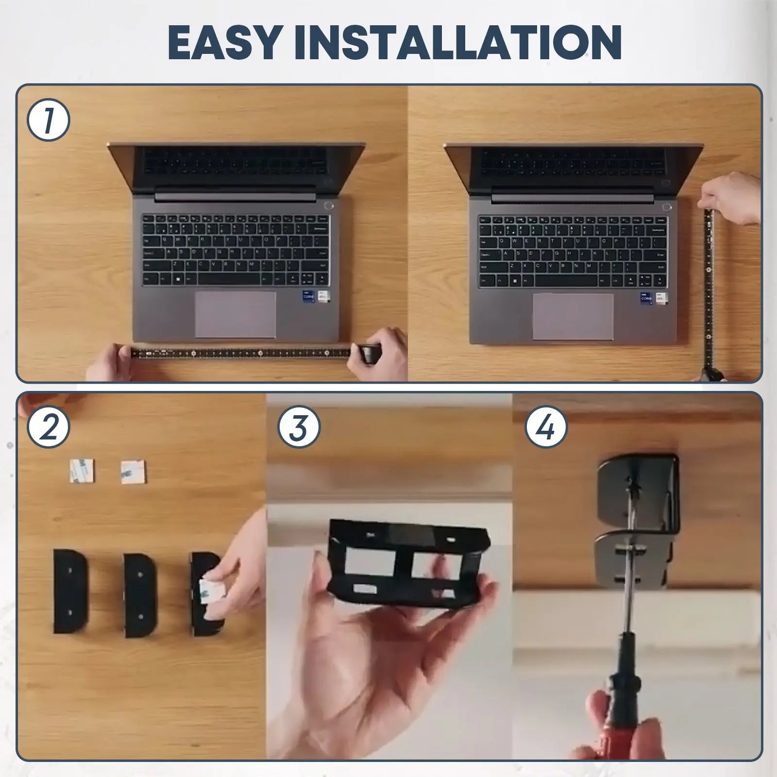 PUTORSEN  Under Desk Laptop Mount with Screw and Anti-Slip Pads PUTORSEN