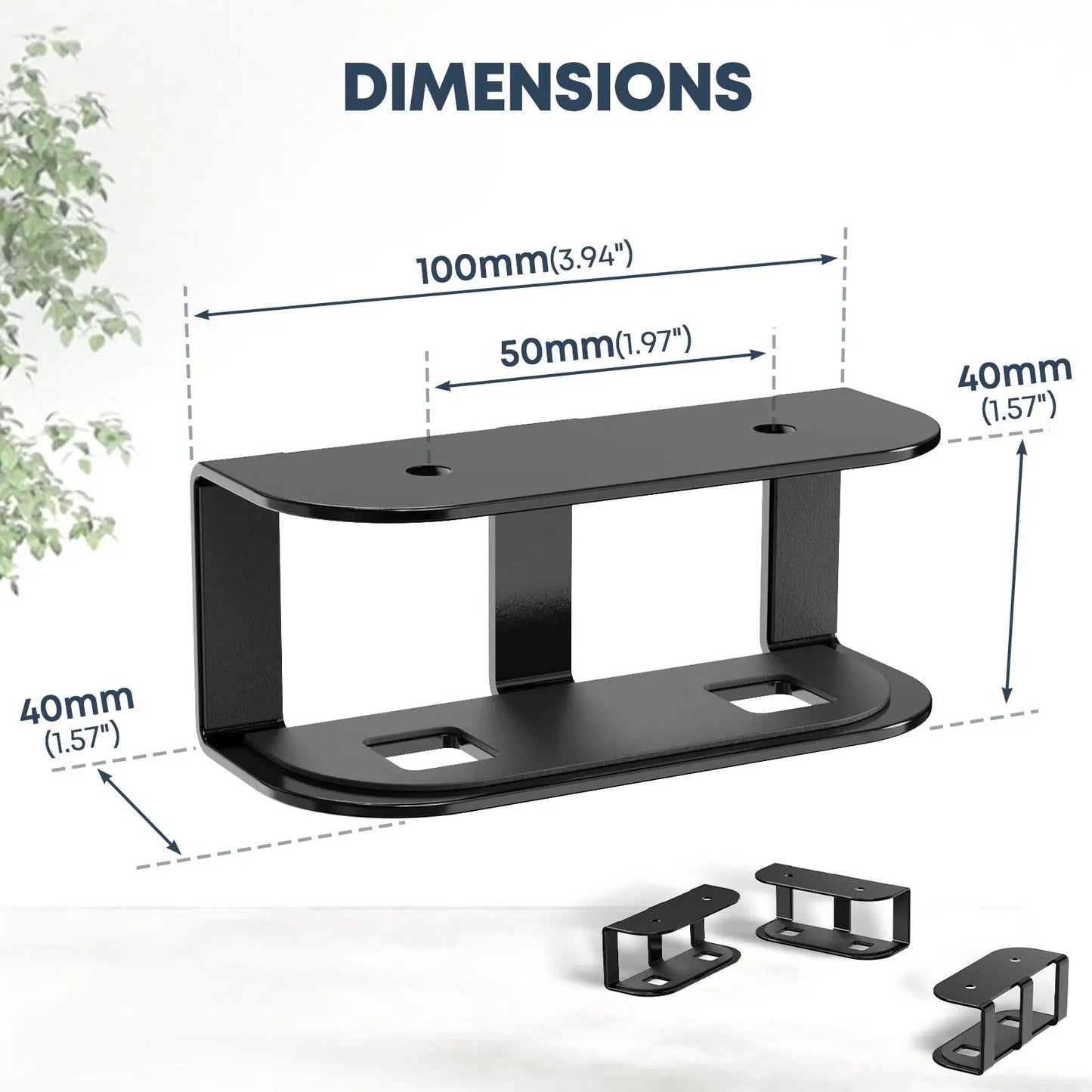 PUTORSEN Underdesk Laptop Stand with Screws and Non-Slip Pads, Black, 3-Pack PUTORSEN