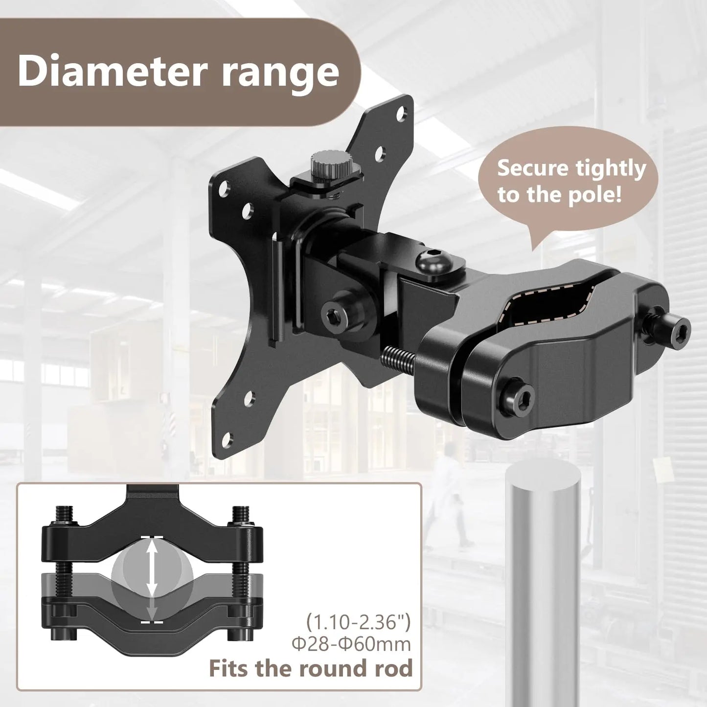 PUTORSEN  universal mount Pole mount for 17"-32" screens Supports up to 8kg PUTORSEN