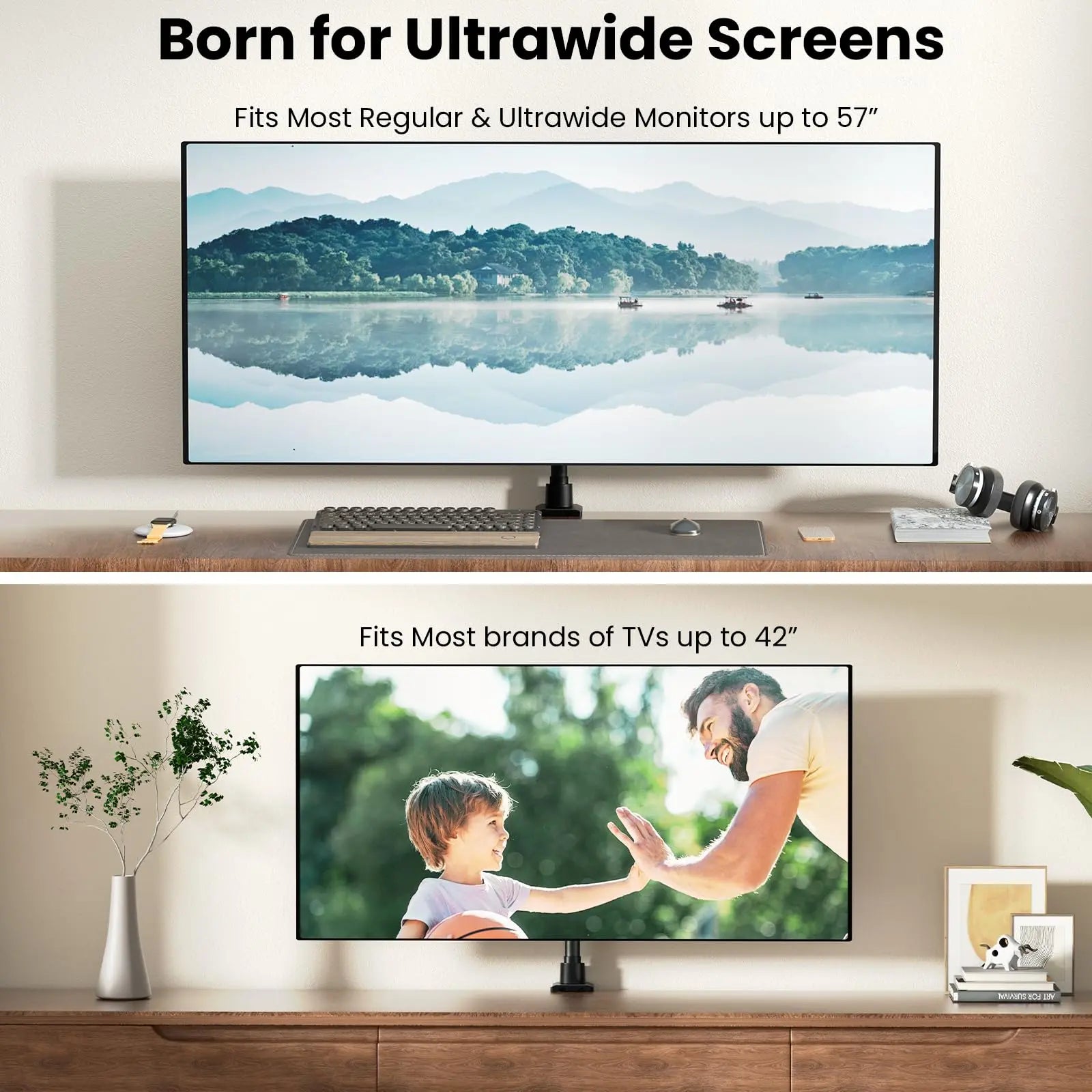 Single Monitor-Arm Ultrawide for 27-57 inch PUTORSEN