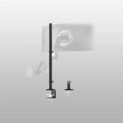 Steel Extra Tall 32 Inch 2-Section Monitor Stand Pole - with Mounting Base, Heavy Duty Center Pole (Supports Up to Max. 88 lbs) Black PUTORSEN