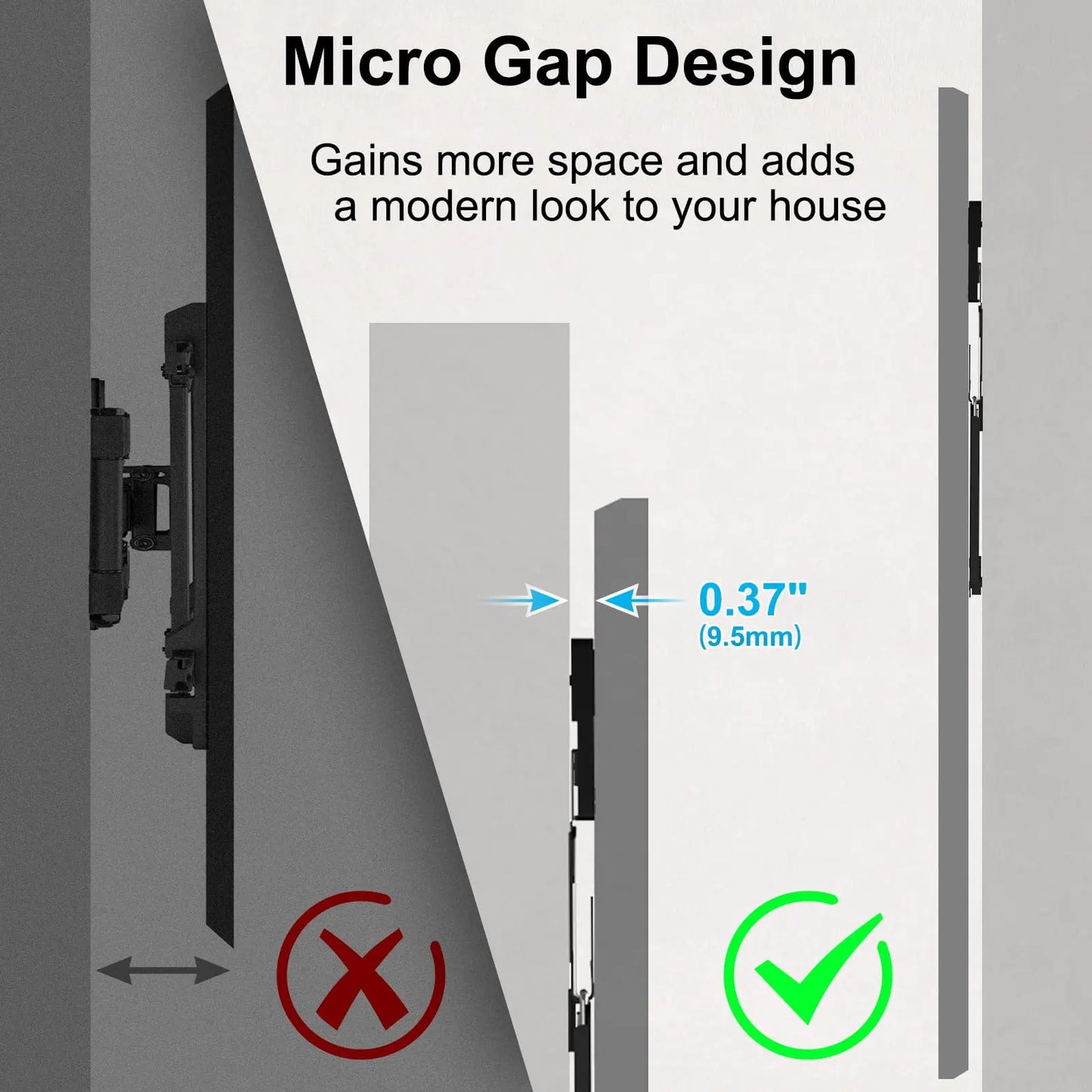 Ultra Slim TV wall mount - TV mount for 37-80 inch TVs, max. 75 kg, TV mount max PUTORSEN