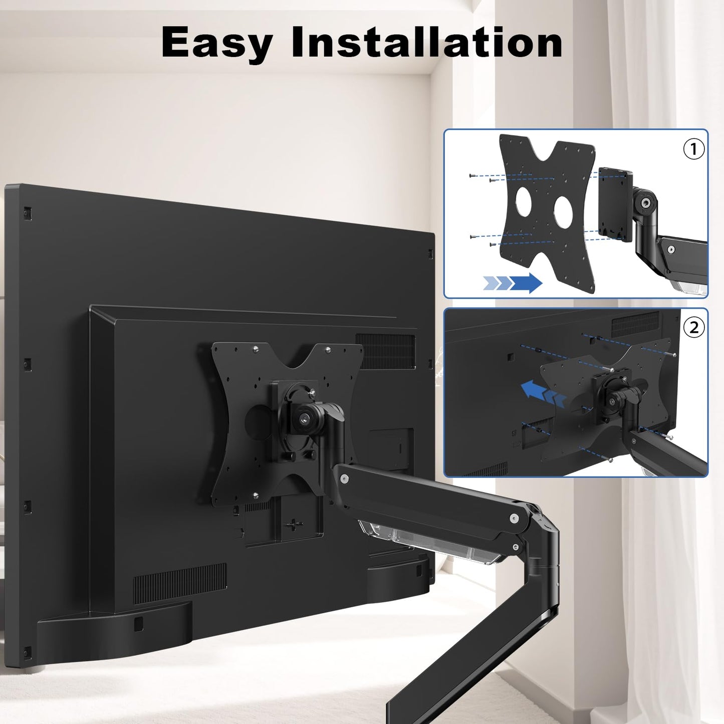 Steel VESA Mount Adapter Plate Bracket for Screens 32" to 55" LED LCD，Allows 100x100, 200x200 Convert to 400 x 200 mm Patterns