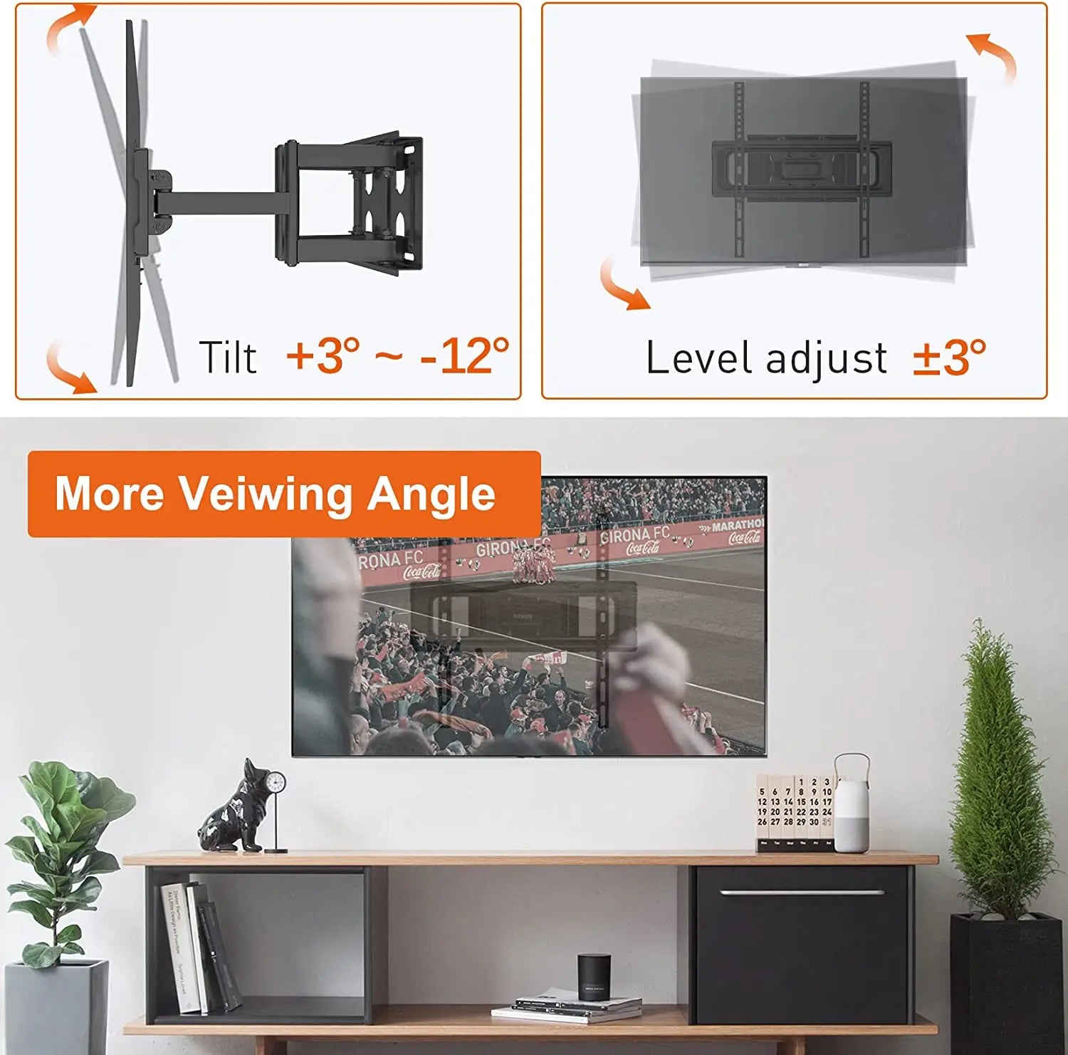 Wall mount tv stand deals that swivels